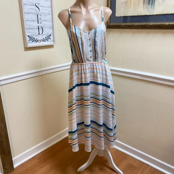 LC Lauren Conrad | Swept Ashore Pastel Beach Midi Dress | Size 6 - Picture 3 of 9